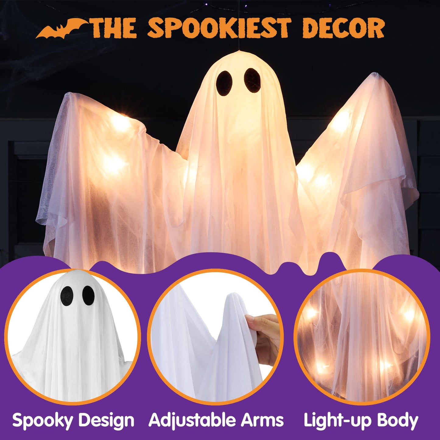 👻 Halloween Hanging Ghost Lights