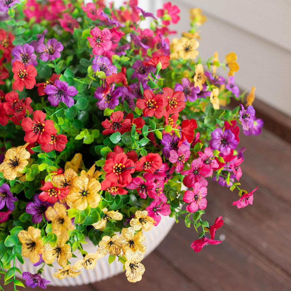 🌺 12 Pcs Artificial Flower Bouquet Mix - Lifelike Faux Flowers for Home Decor, Wedding Centerpieces (No Maintenance)