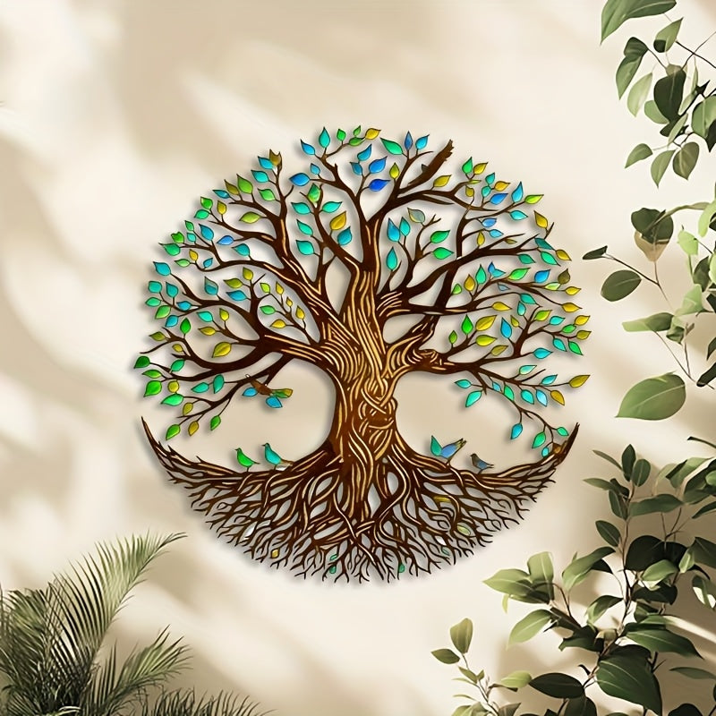 Tree of Life Metal Wall Sculpture - Art Deco Iron Wall Hanging