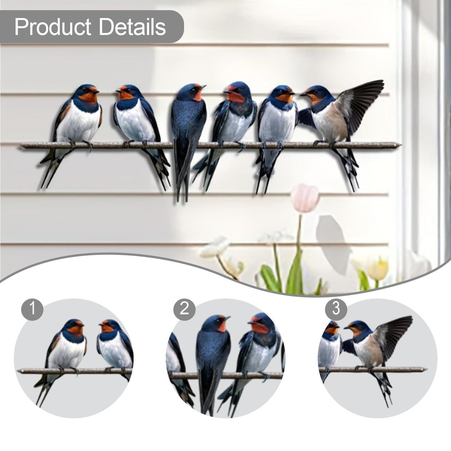š¦Metal Birds on Branch Wall Decor Sculpture for Home, Indoor Patio