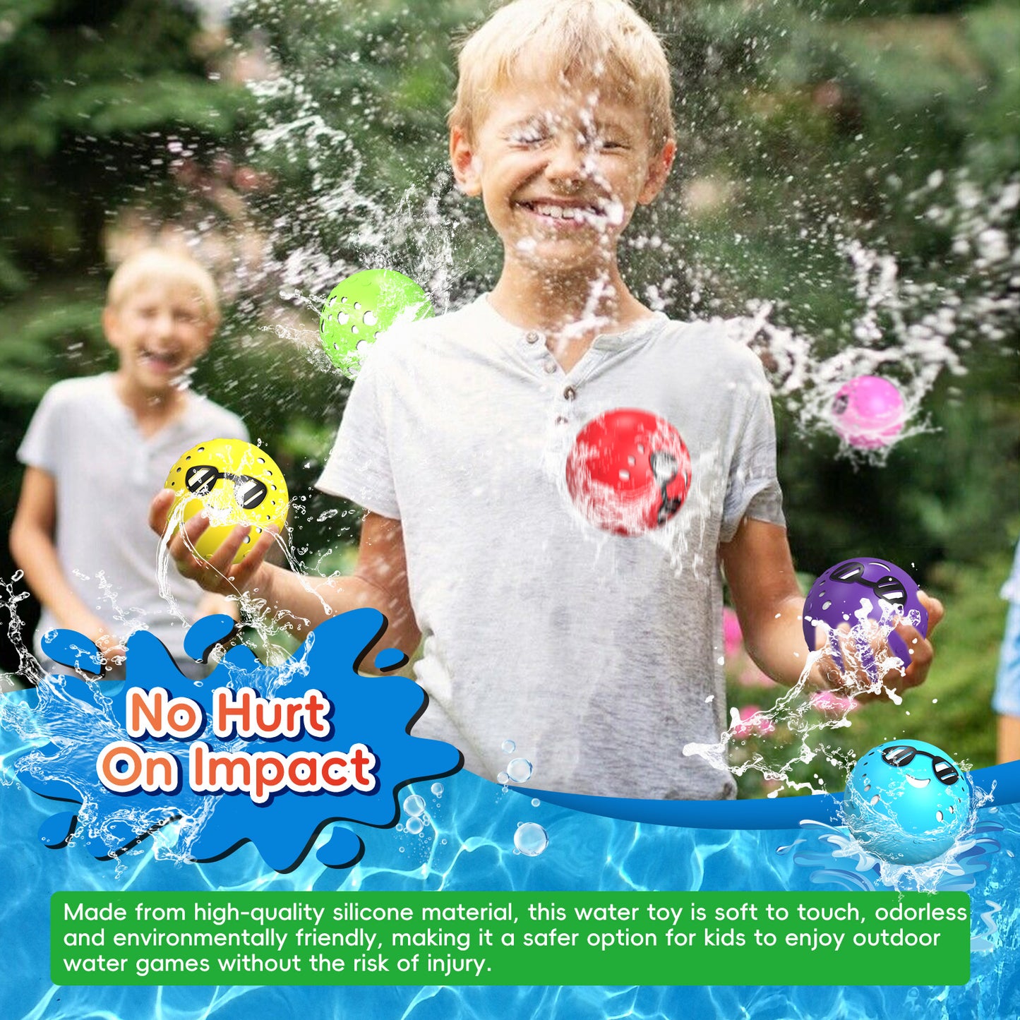 💧Reusable Water Bounce Balloons, Water Game Toys for Outdoor Activities