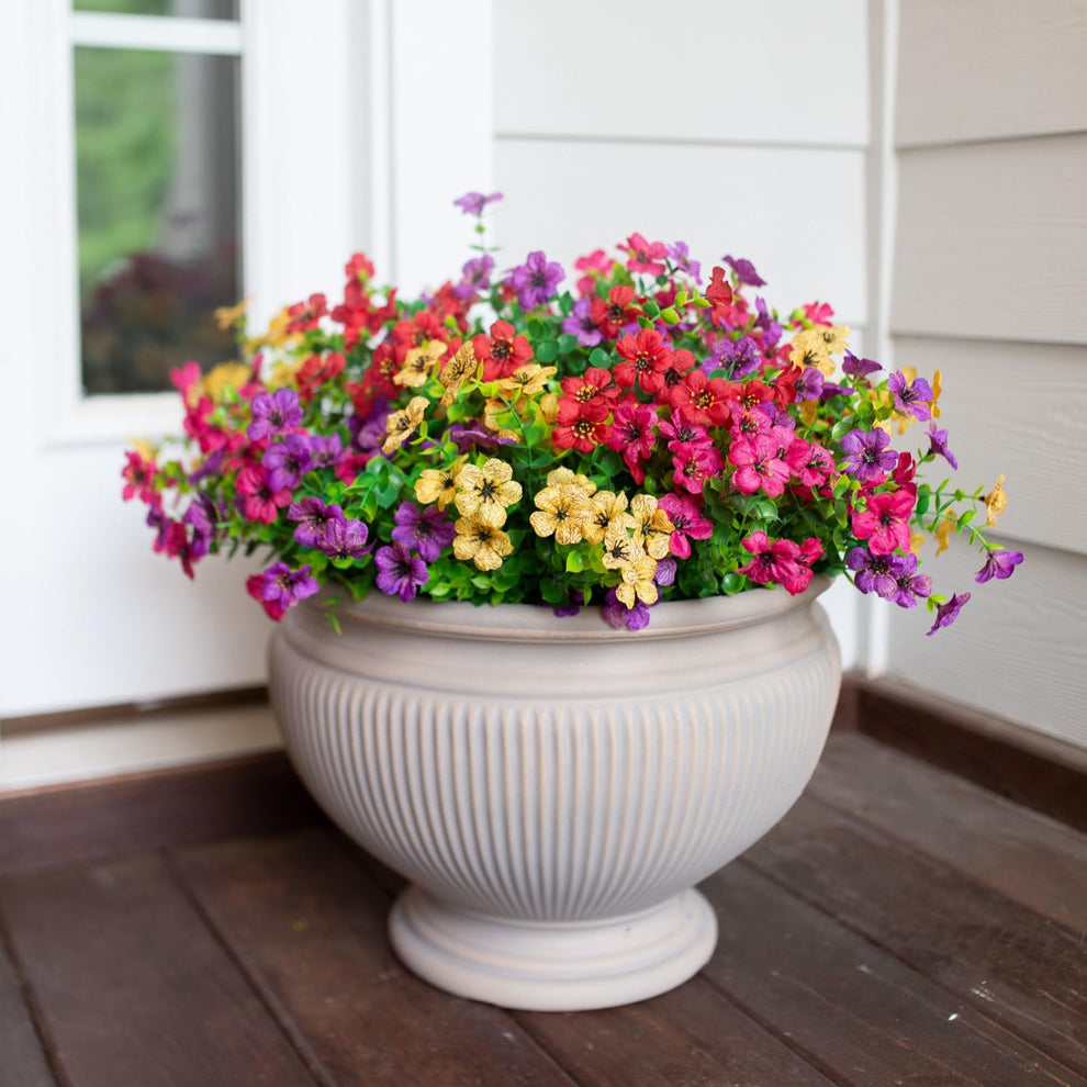 🌺 12 Pcs Artificial Flower Bouquet Mix - Lifelike Faux Flowers for Home Decor, Wedding Centerpieces (No Maintenance)