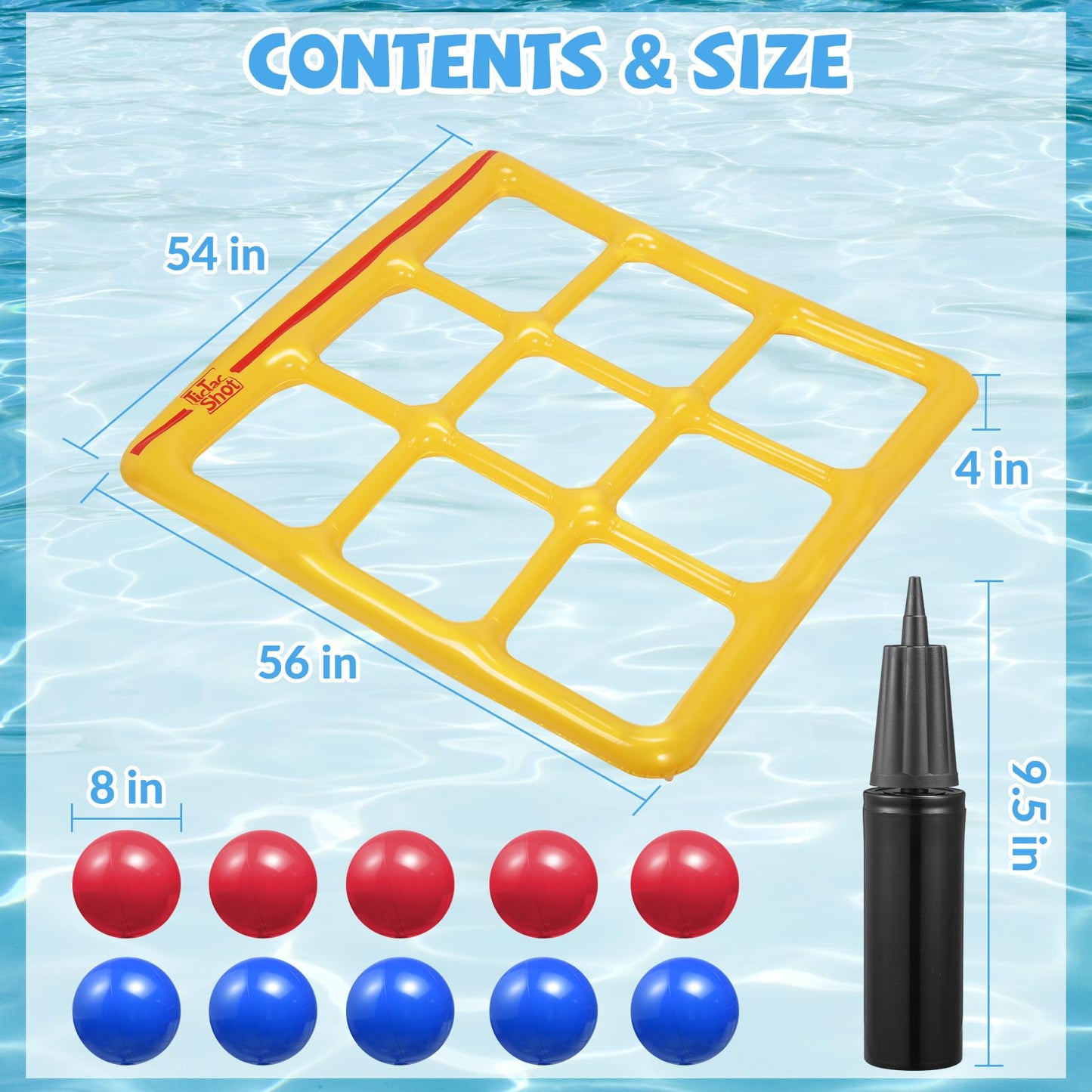 🙋♂️Pool Toys Games Set- Tic-Tac-Toe Inflatable Pool Toy