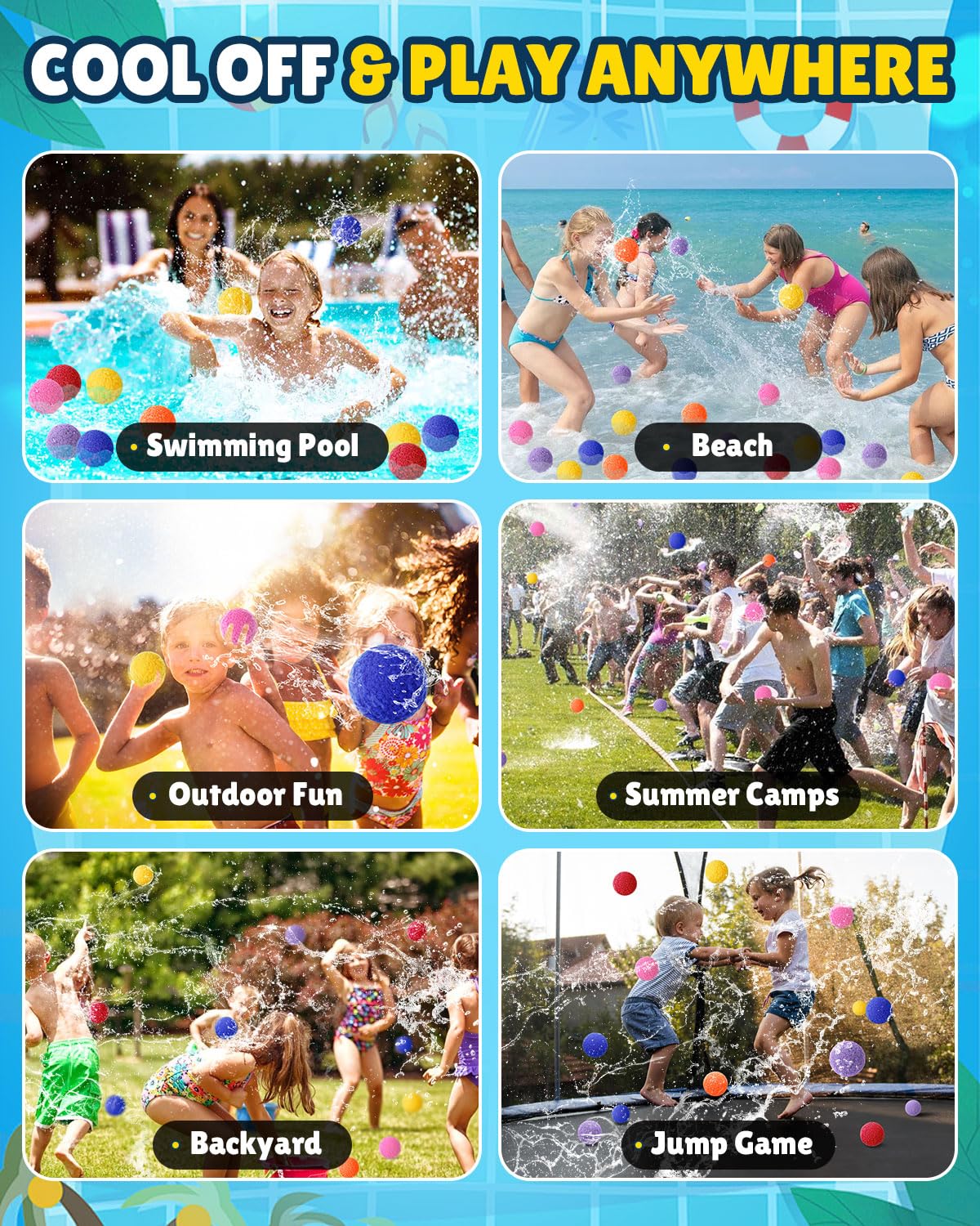 đ¤ˇââď¸Reusable Water Balloons -Summer Pool Toys Water for Backyard Lawn Beach