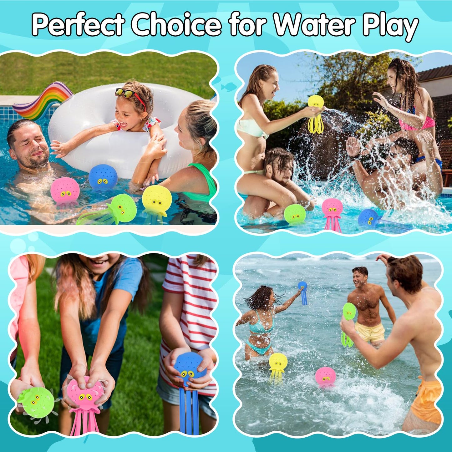 😍Octopus Water Pool Toys for Toddlers Water Bombs Splash (Octopus4PCS)
