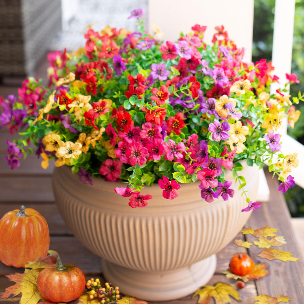 🌺 12 Pcs Artificial Flower Bouquet Mix - Lifelike Faux Flowers for Home Decor, Wedding Centerpieces (No Maintenance)