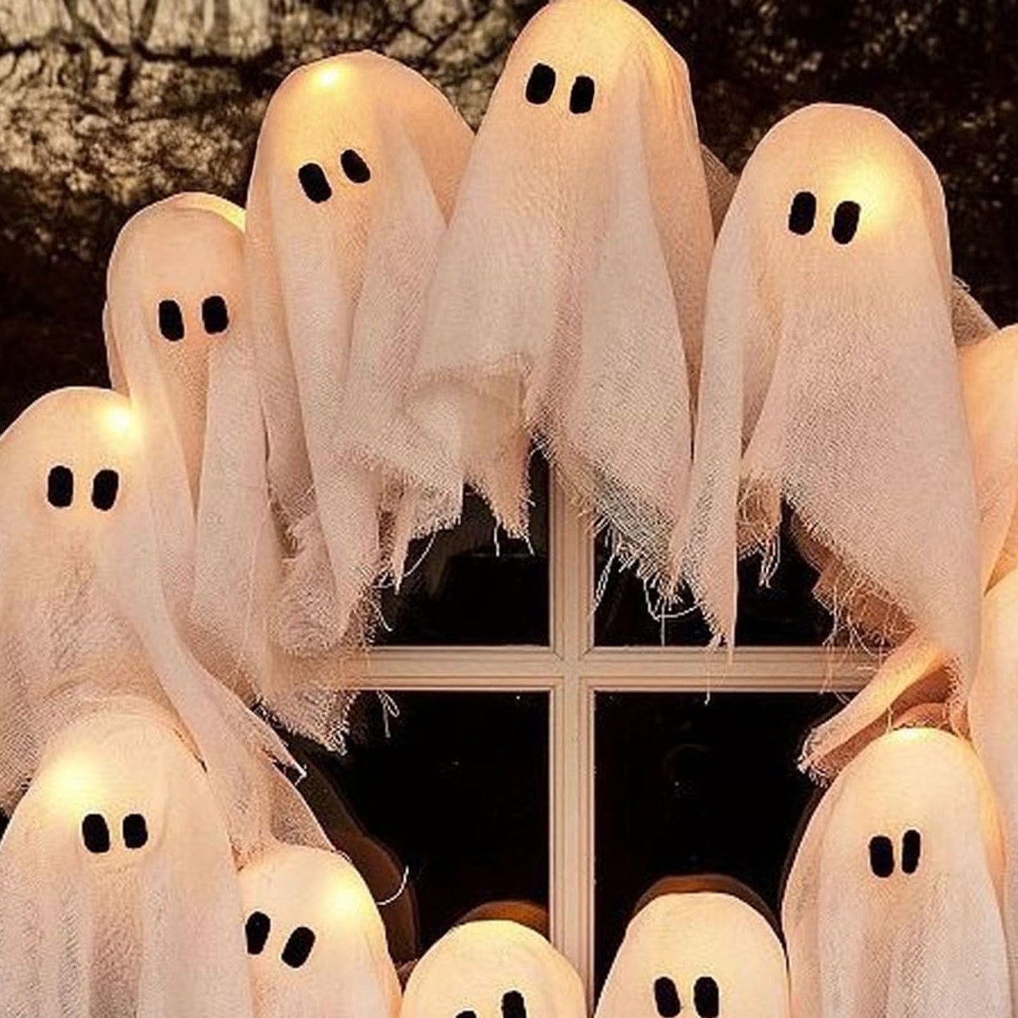 🎃Halloween Vibes Cute Light Ghost Door Wreath