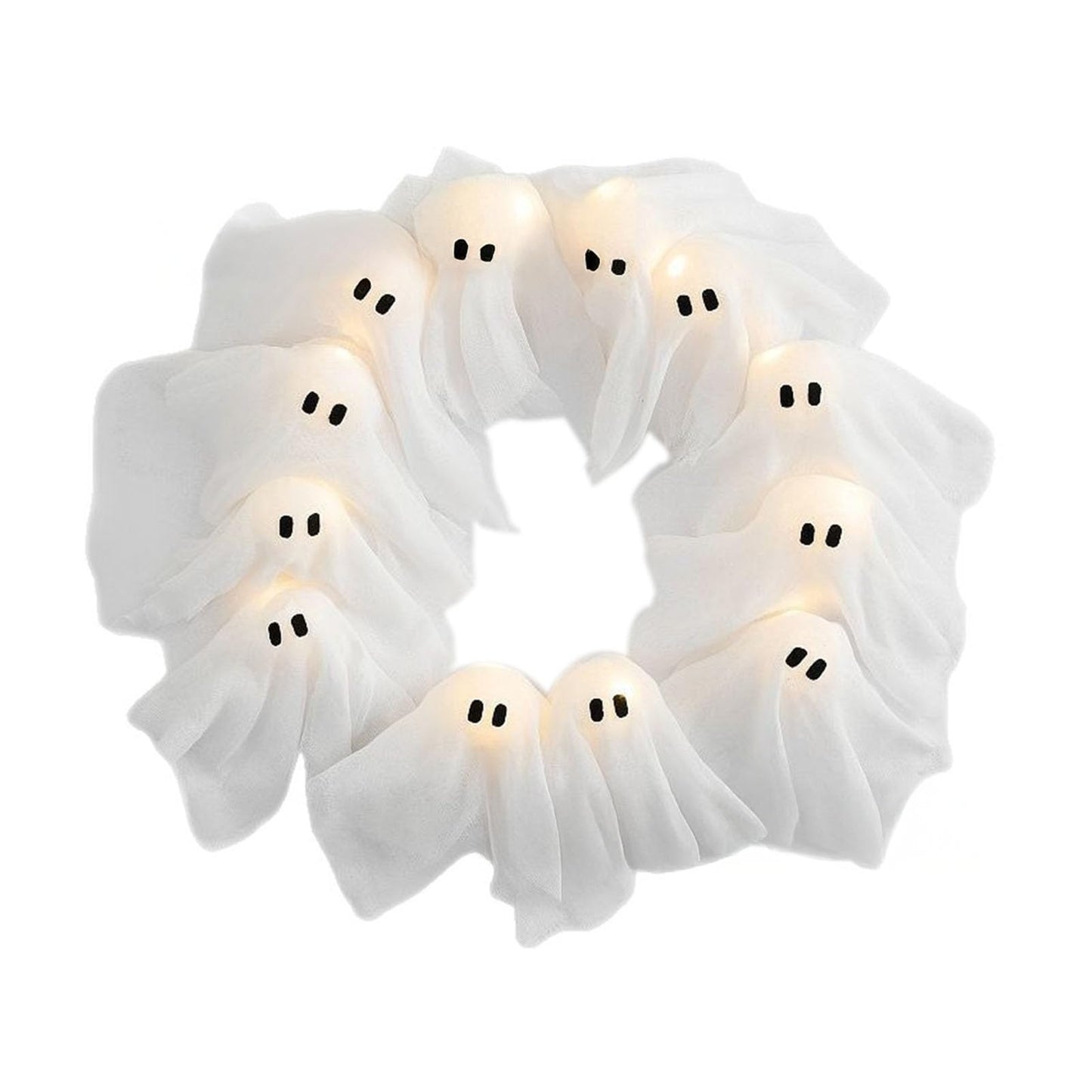🎃Halloween Vibes Cute Light Ghost Door Wreath
