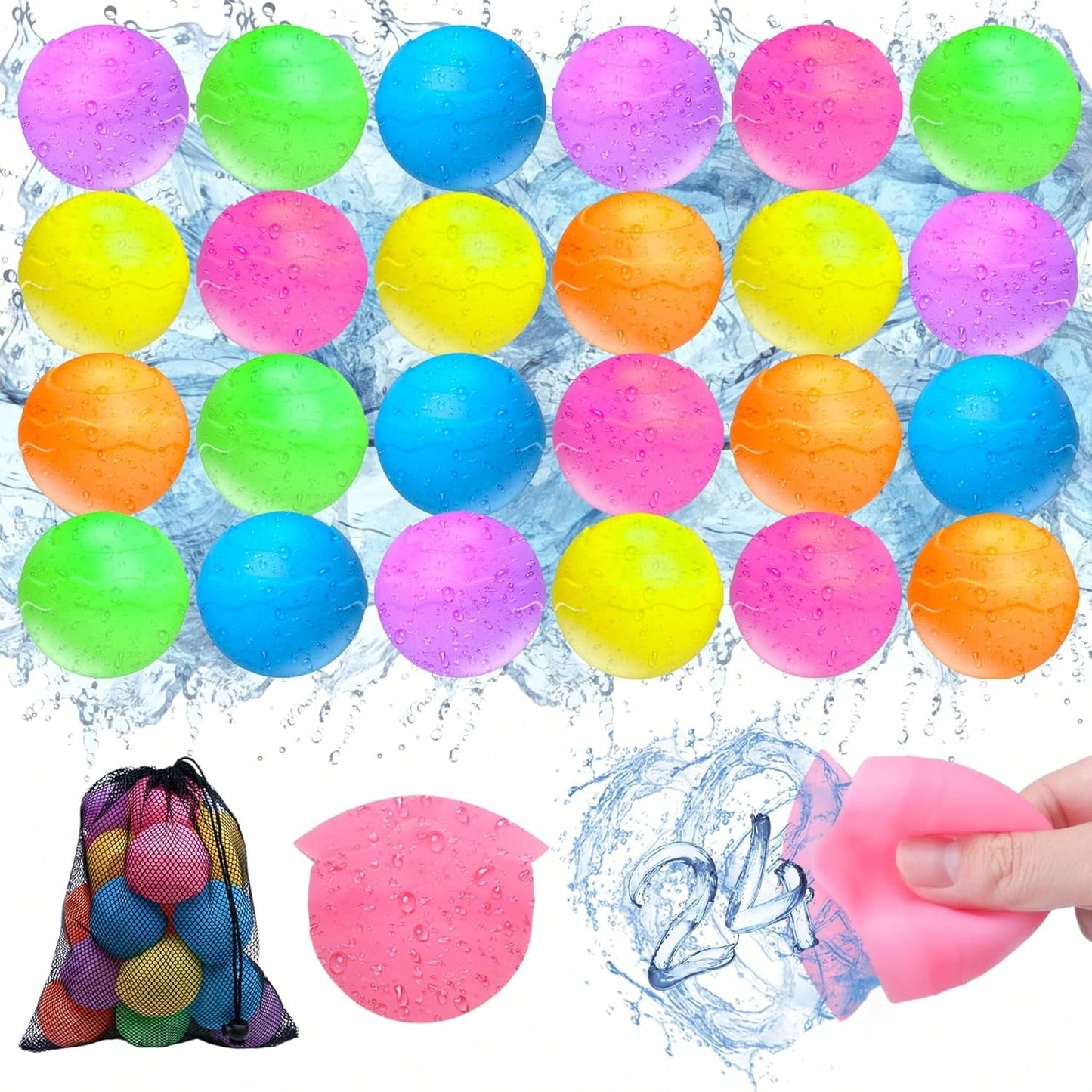 đ¤ˇââď¸Reusable Water Balloons -Summer Pool Toys Water for Backyard Lawn Beach
