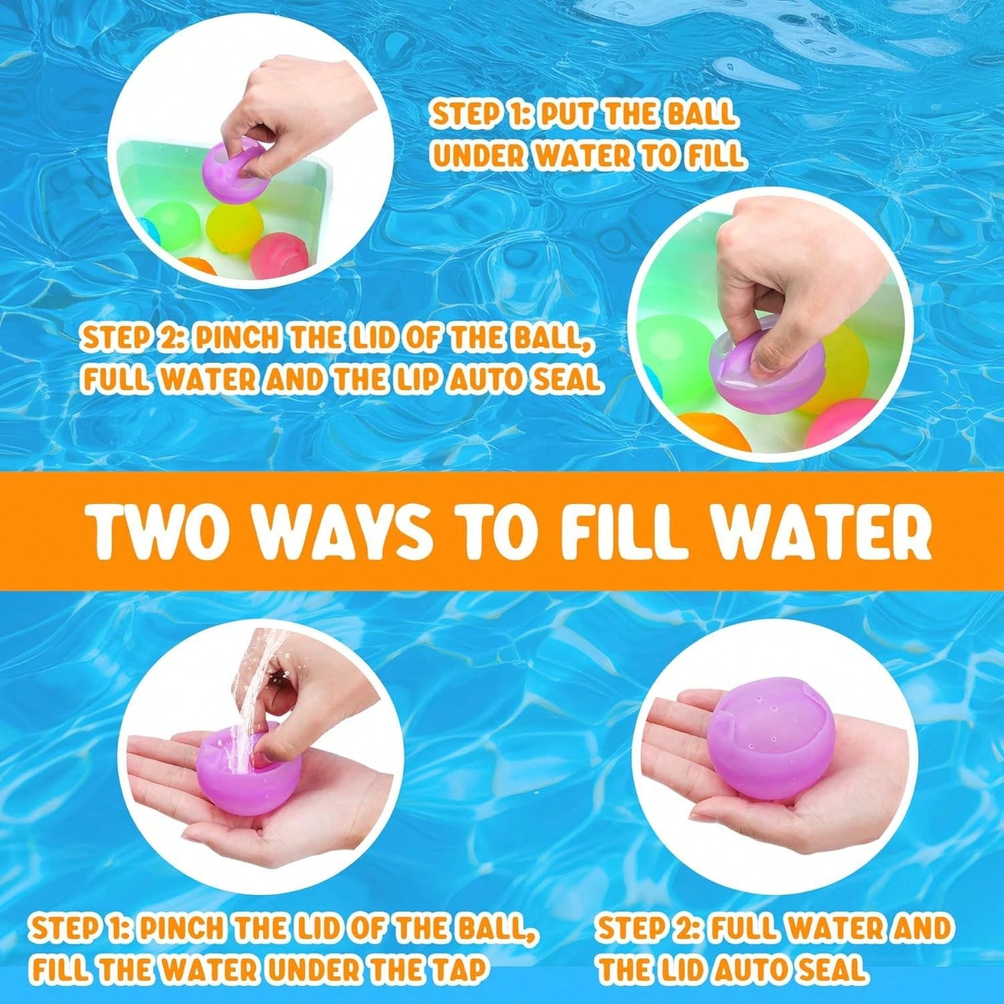 đ¤ˇââď¸Reusable Water Balloons -Summer Pool Toys Water for Backyard Lawn Beach