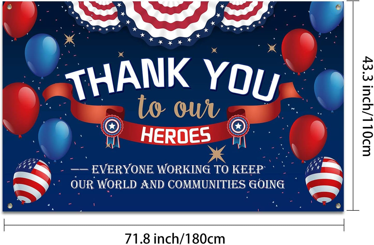 Happy Veterans Day Backdrop Background for Greeting Police Military Army Employees Heroes 71 x 43 Inch