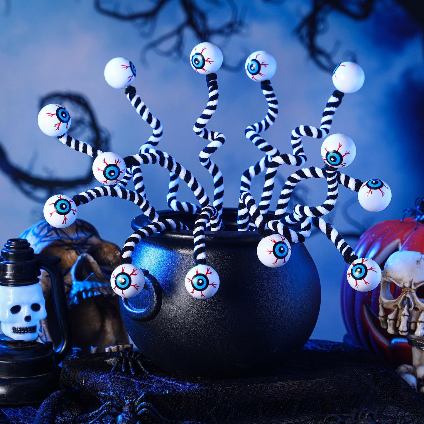 Halloween Haunted Eyeball Set - 8 Pcs Veined Prosthetic Eyes
