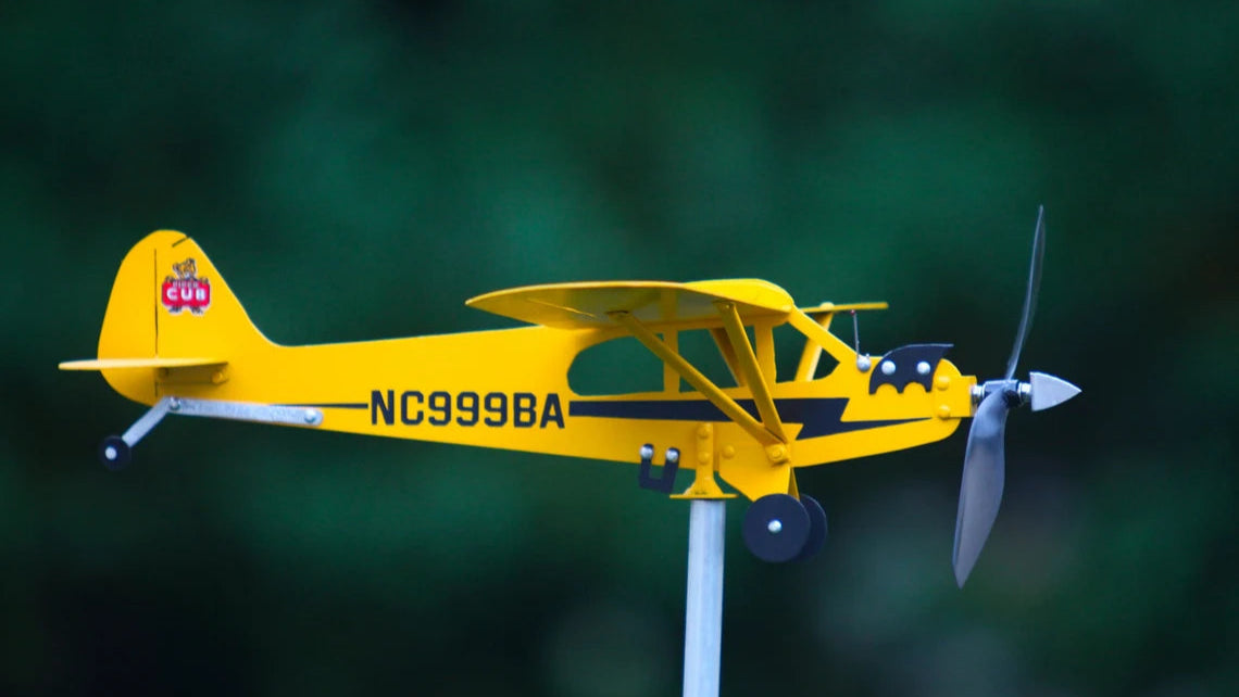 🛫Piper J3 Cub Airplane Weathervane Handcrafted Aviation Decor