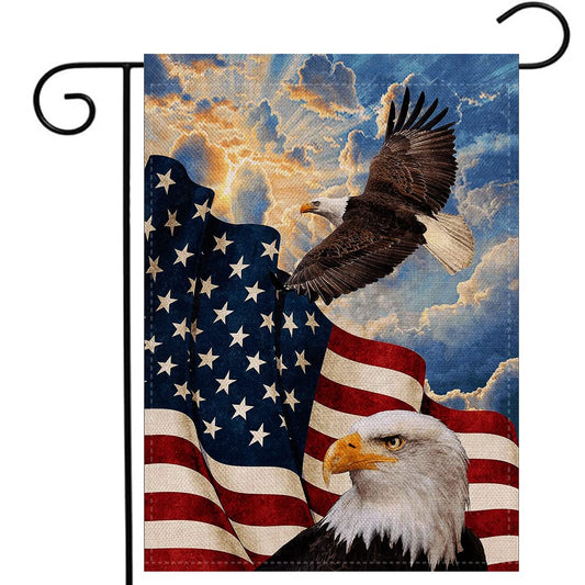 ❤USA Flag Eagle Patriotic Garden Flag Vertical Double Sided, USA Flag 4th of July