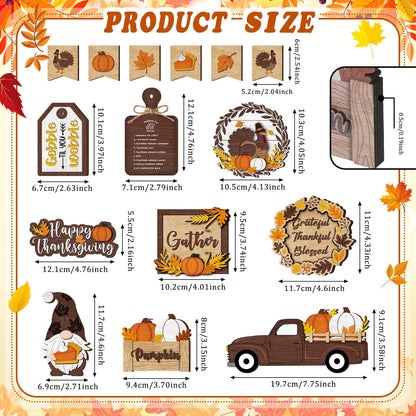 🍁13PCS Thanksgiving Tiered Tray Decor(Tiered Tray NOT Included)