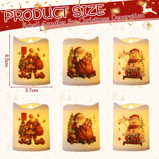 🎄🎅Christmas Flameless Votive Candles with Santa（6pack）