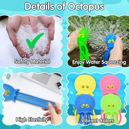 😍Octopus Water Pool Toys for Toddlers Water Bombs Splash (Octopus4PCS)