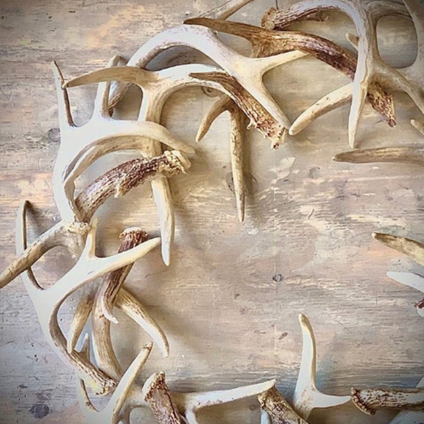 🌲🦌Natural antler Christmas wreath rustic-style fireplace ornament