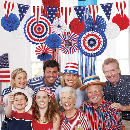 4th of July Patriotic Party Decorations Set, USA Pennant Bunting Independence Day Party Supplies
