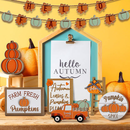🍁23 Pcs Fall Thanksgiving Tiered Tray Decoration Set