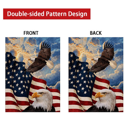 ❤USA Flag Eagle Patriotic Garden Flag Vertical Double Sided, USA Flag 4th of July
