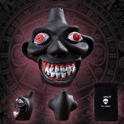 💀Death Whistle Skull Demon Shaped Authentic Aztec