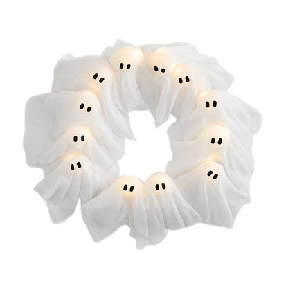 🎃Halloween Vibes Cute Light Ghost Door Wreath