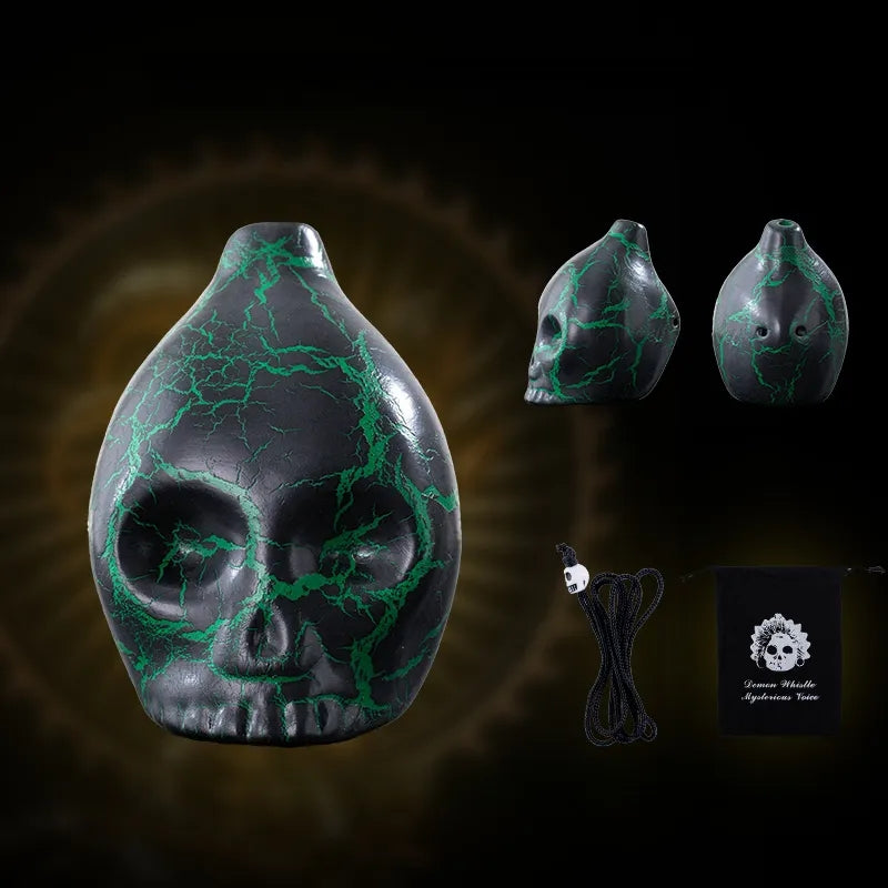 💀Halloween Death Whistle Ceramic Skull Decoration Eerie Sound Whistle