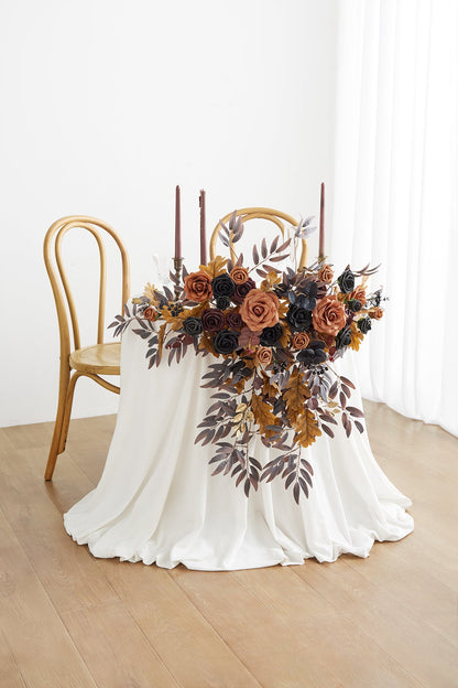 👰Wedding Flower Packages in Black & Pumpkin Orange