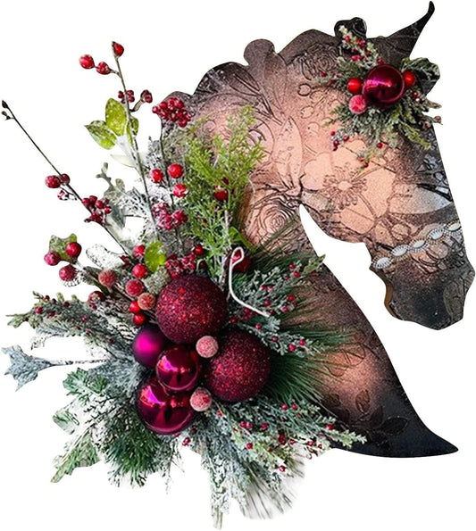 🌲🐴Horse Head Wreath for Christmas | Single, Pair & Family Bundles✨