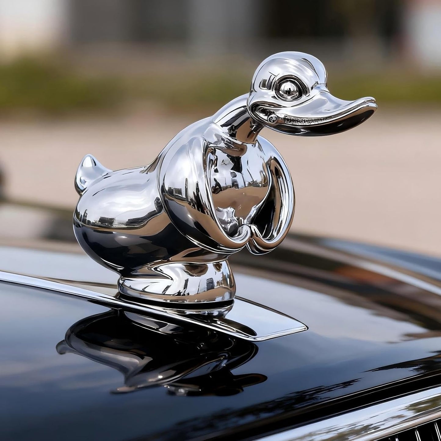 Chrome Angry Duck Hood Ornament – Car & Desk Decor