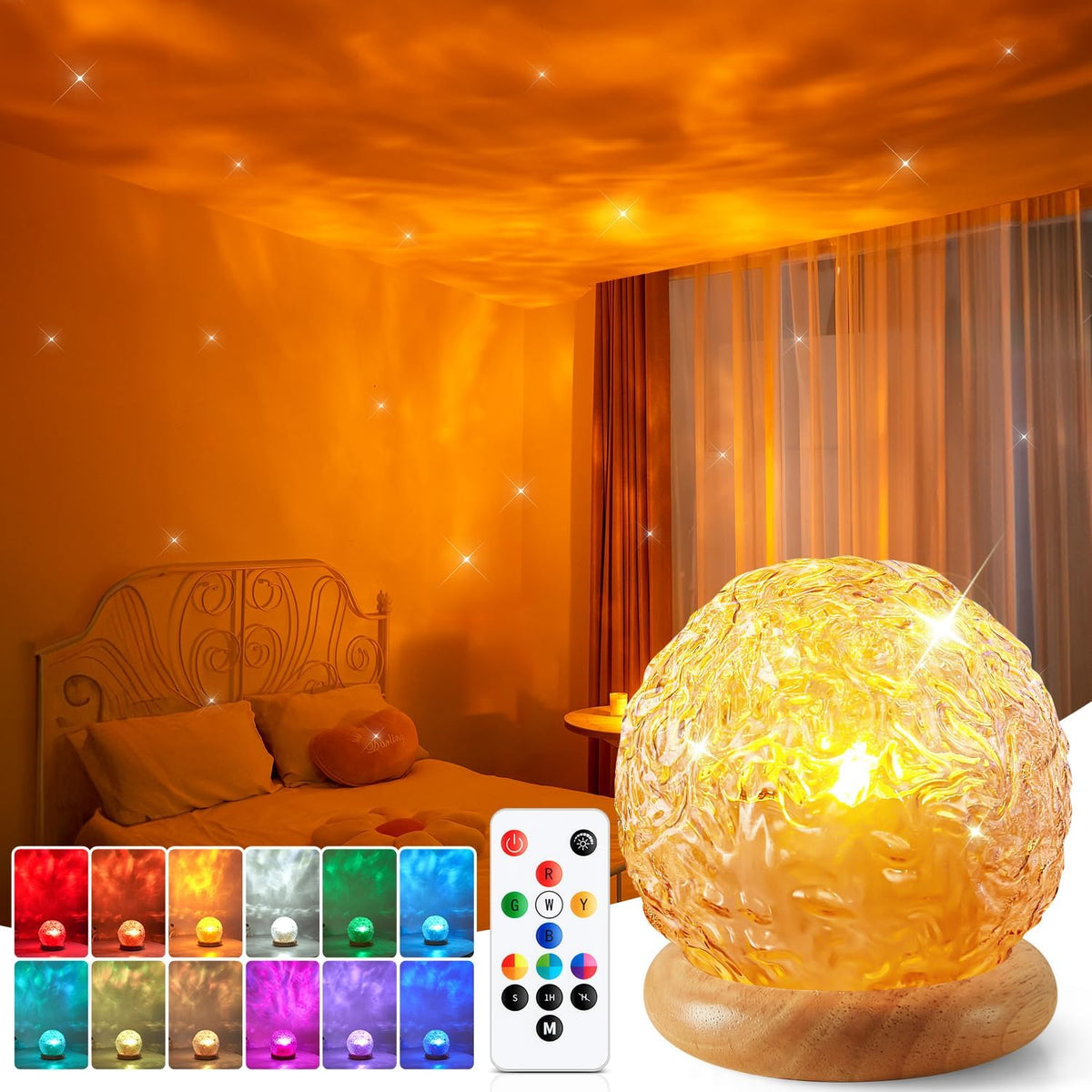 Crystal Mood Projector Lamp with 16 Colors & 3 Light Effects