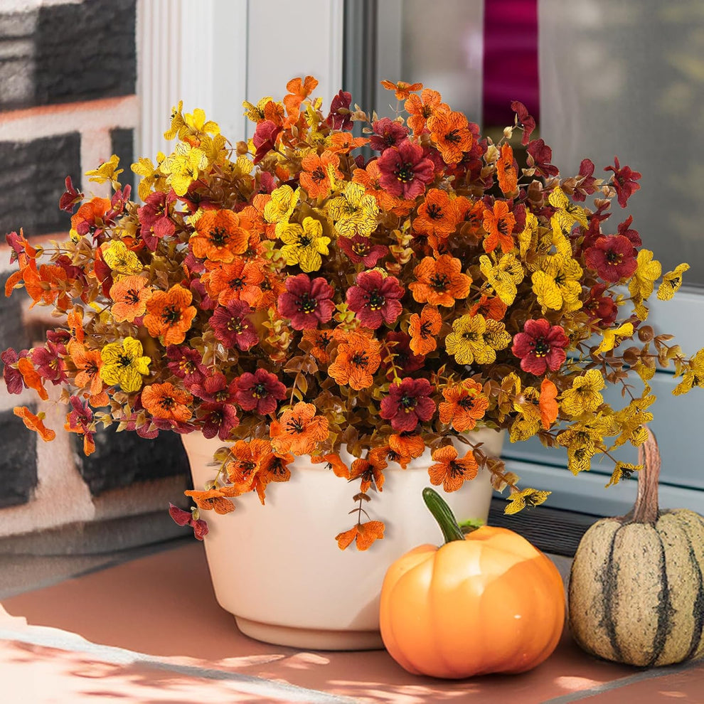 💐12 Set Artificial UV-resistant flowers: colorful suitable for porches and balconies