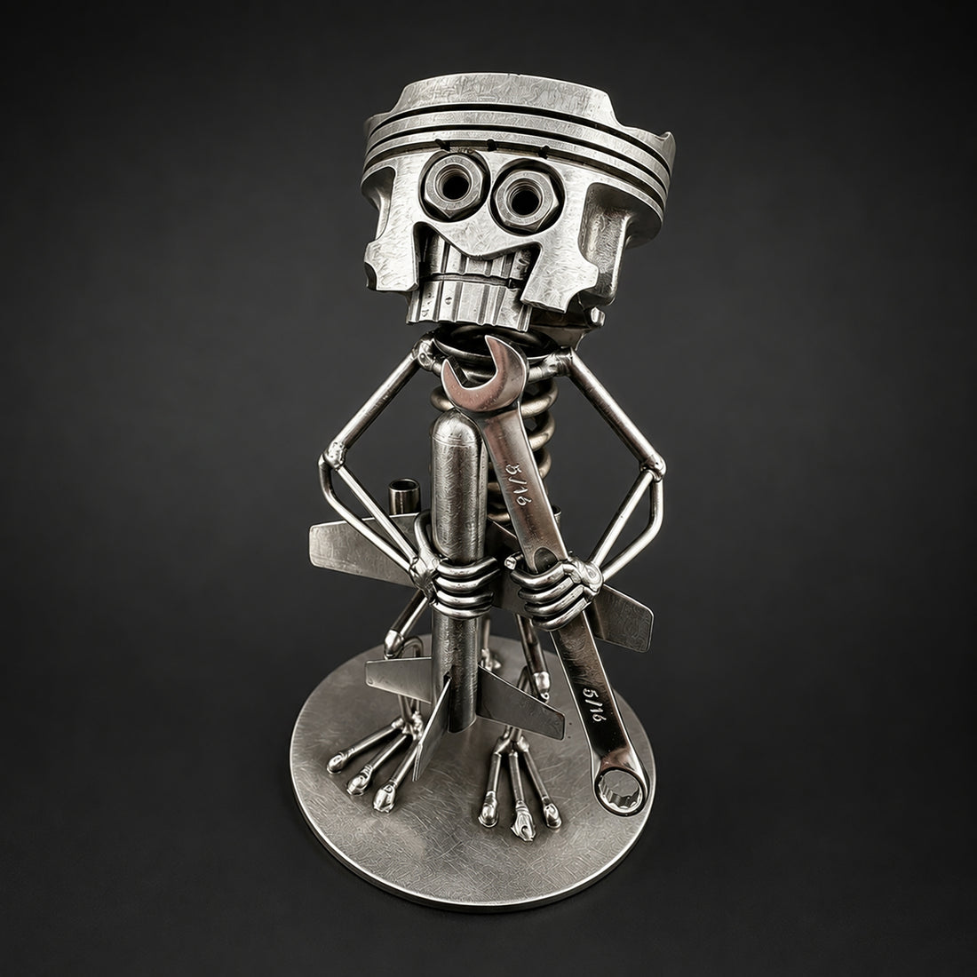Handmade Piston Robot Sculpture – Built From Real Engine Parts