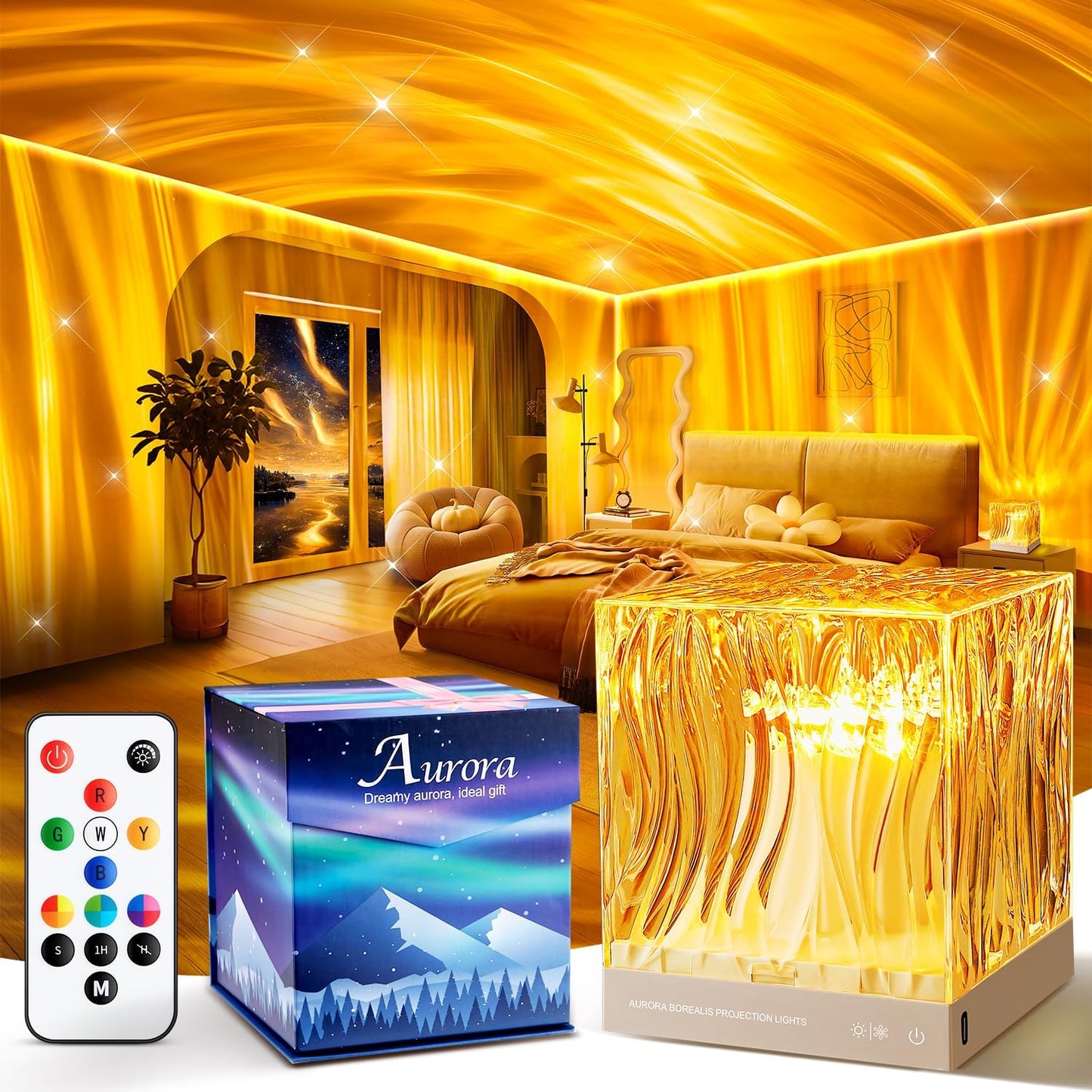 Crystal Mood Projector Lamp with 16 Colors & 3 Light Effects