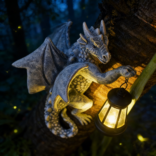 Solar Dragon Tree Hugger Lantern – Garden Decor