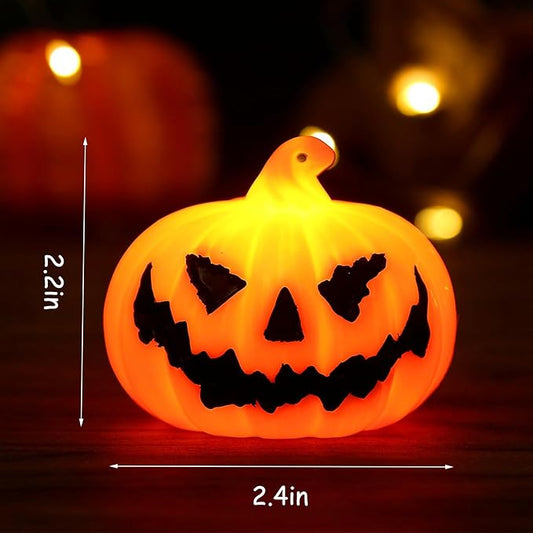 2.2in Mini Carved Jack Halloween Pumpkin Light（3pack）