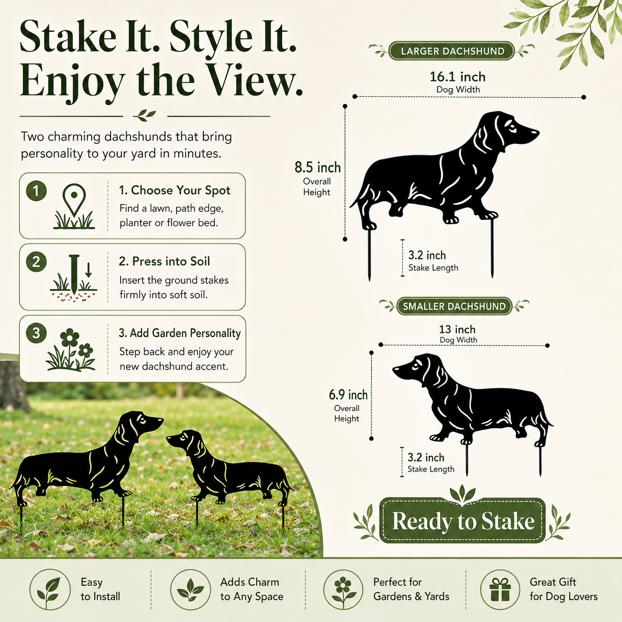 Dachshund Metal Garden Decor – Gift for Dog Lovers