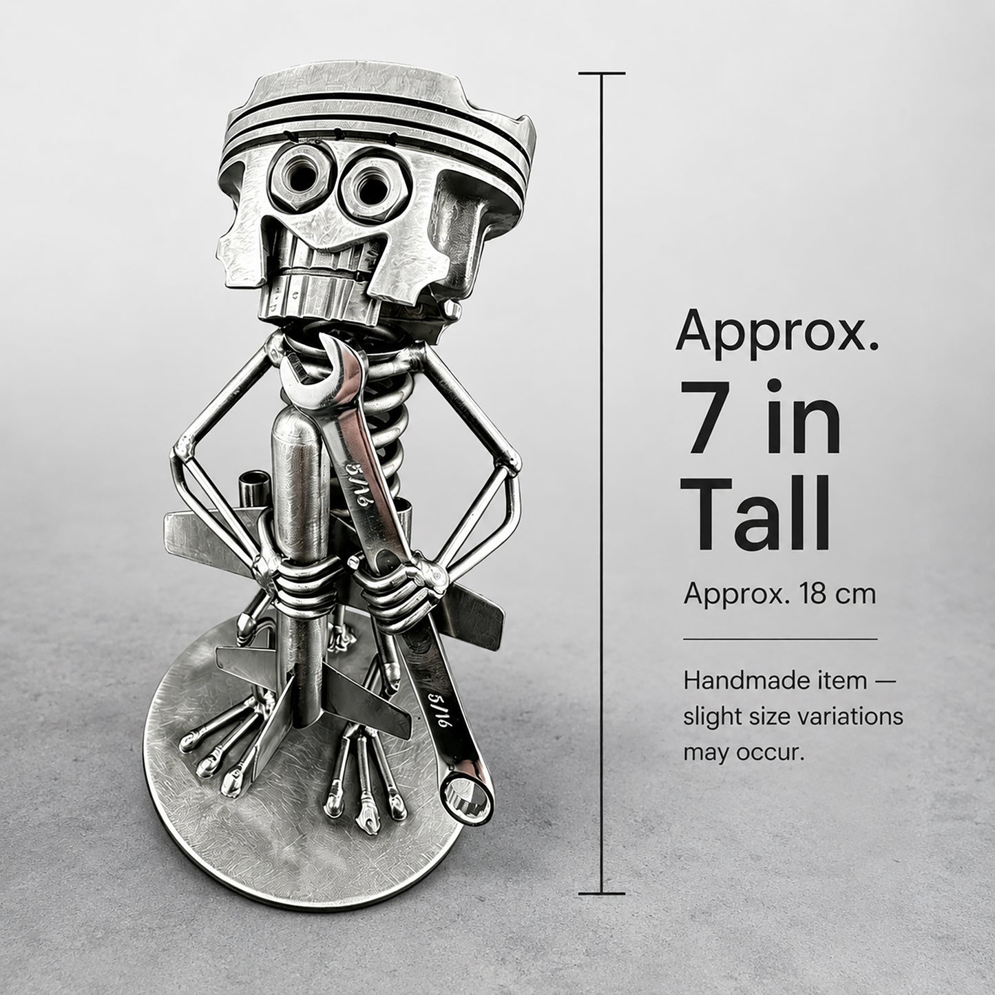 Handmade Piston Robot Sculpture – Built From Real Engine Parts