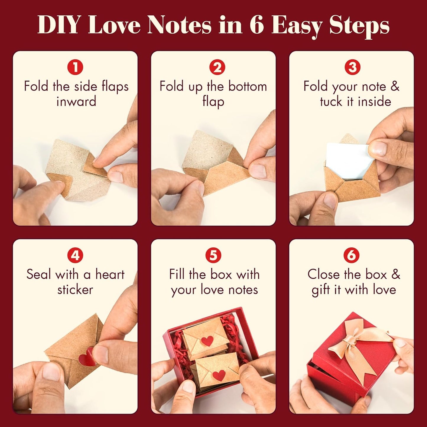 60-Pack Mini Note Cards & Envelopes - Blank Love Notes for All Occasions