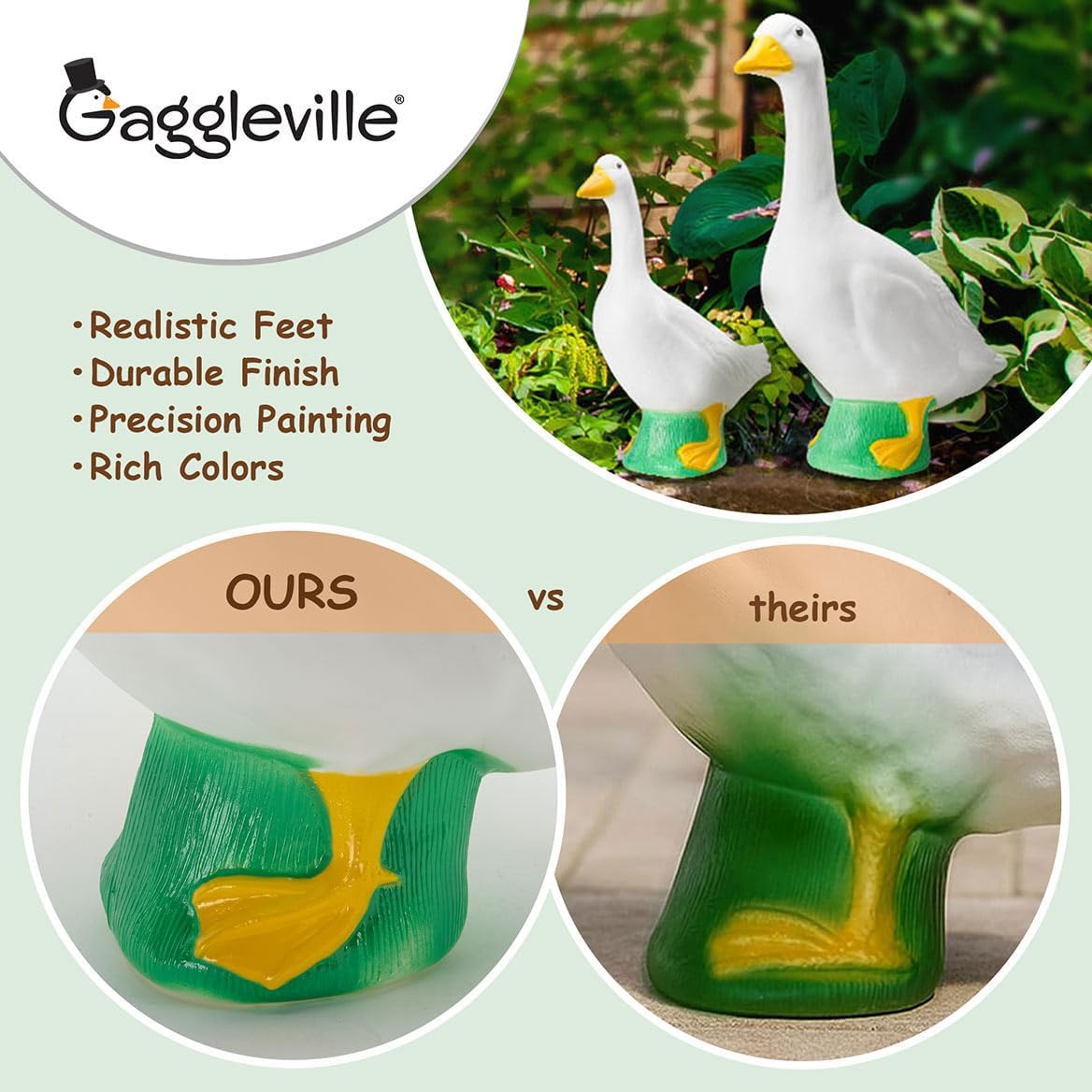 Dress-Up Porch Goose Statue – 3 Sizes for Home & Garden
