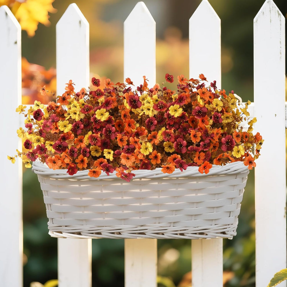 💐12 Set Artificial UV-resistant flowers: colorful suitable for porches and balconies