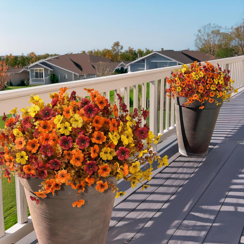 💐12 Set Artificial UV-resistant flowers: colorful suitable for porches and balconies