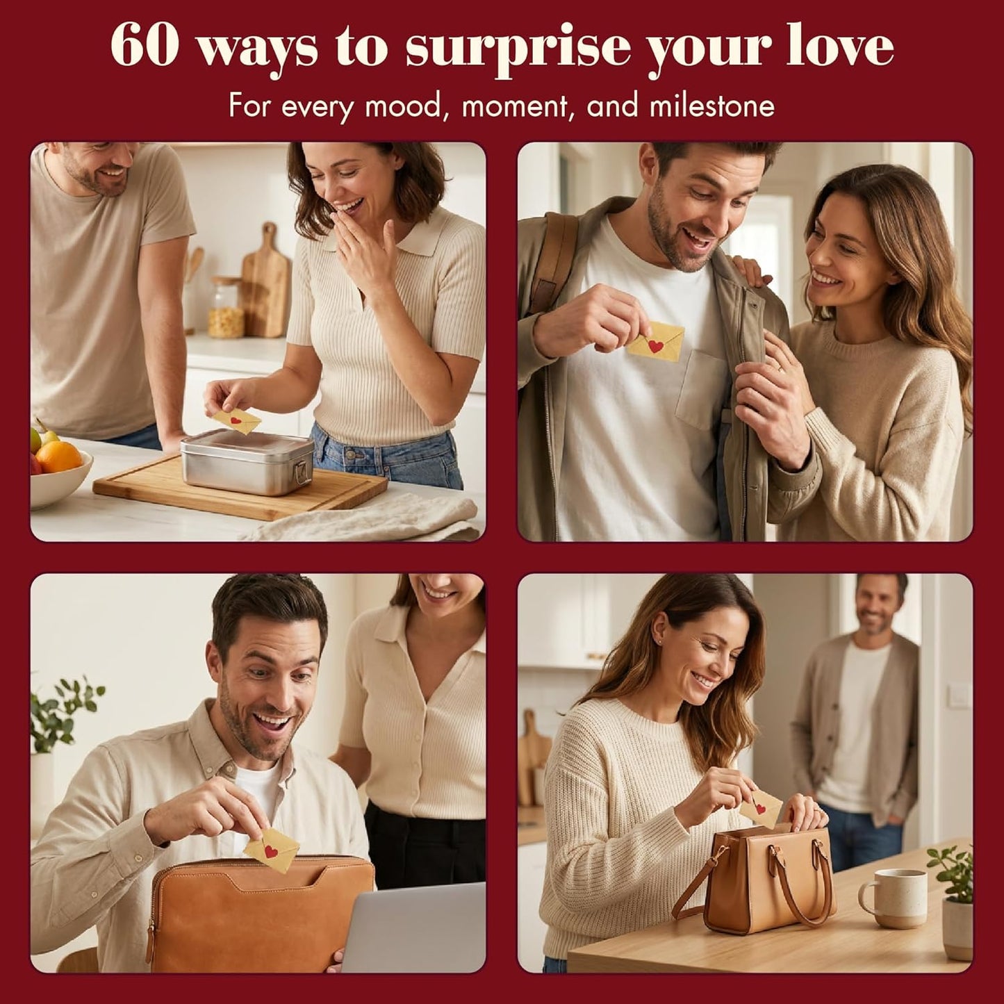 60-Pack Mini Note Cards & Envelopes - Blank Love Notes for All Occasions