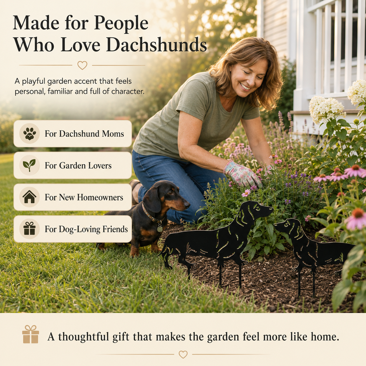 Dachshund Metal Garden Decor – Gift for Dog Lovers