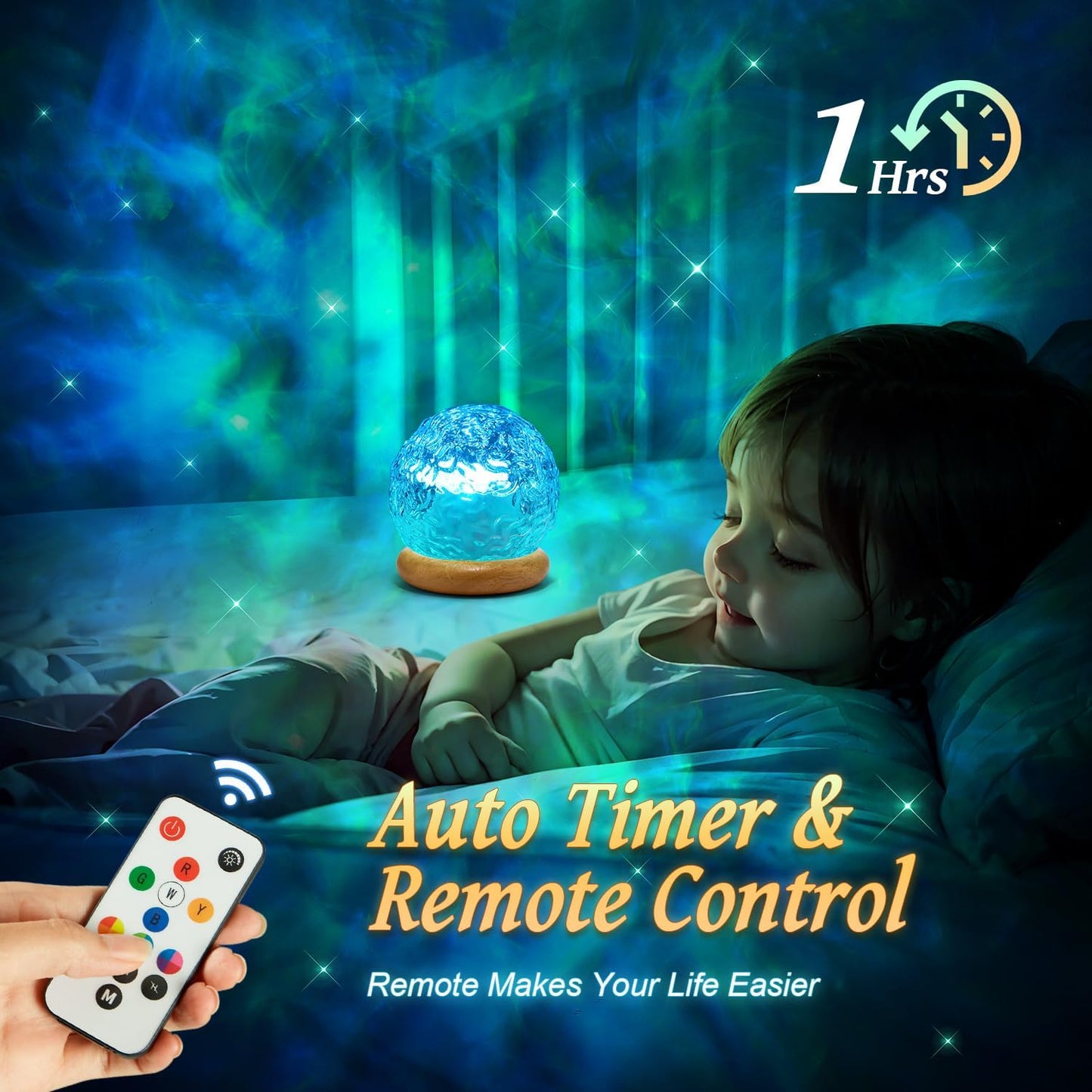 Crystal Mood Projector Lamp with 16 Colors & 3 Light Effects