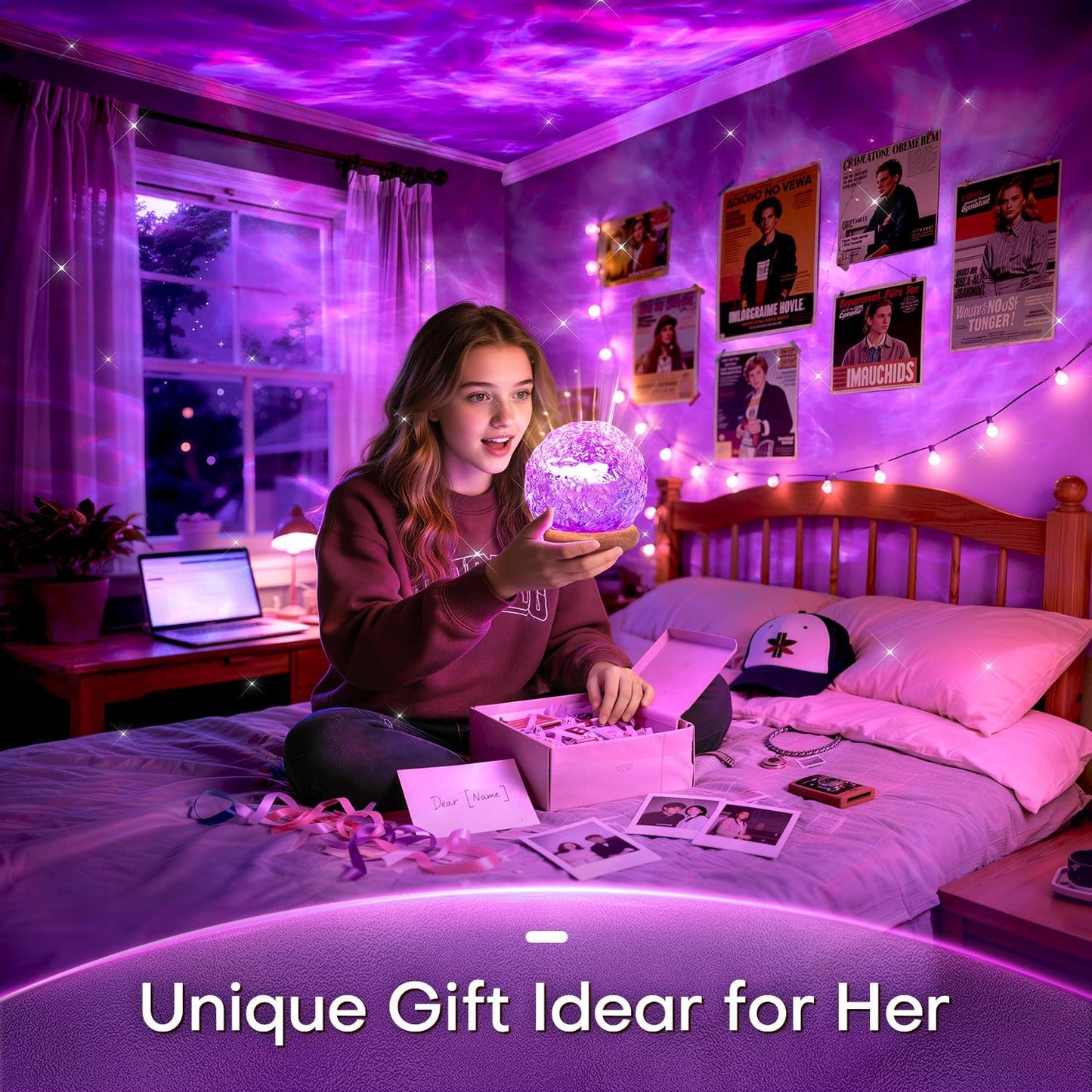 Crystal Mood Projector Lamp with 16 Colors & 3 Light Effects