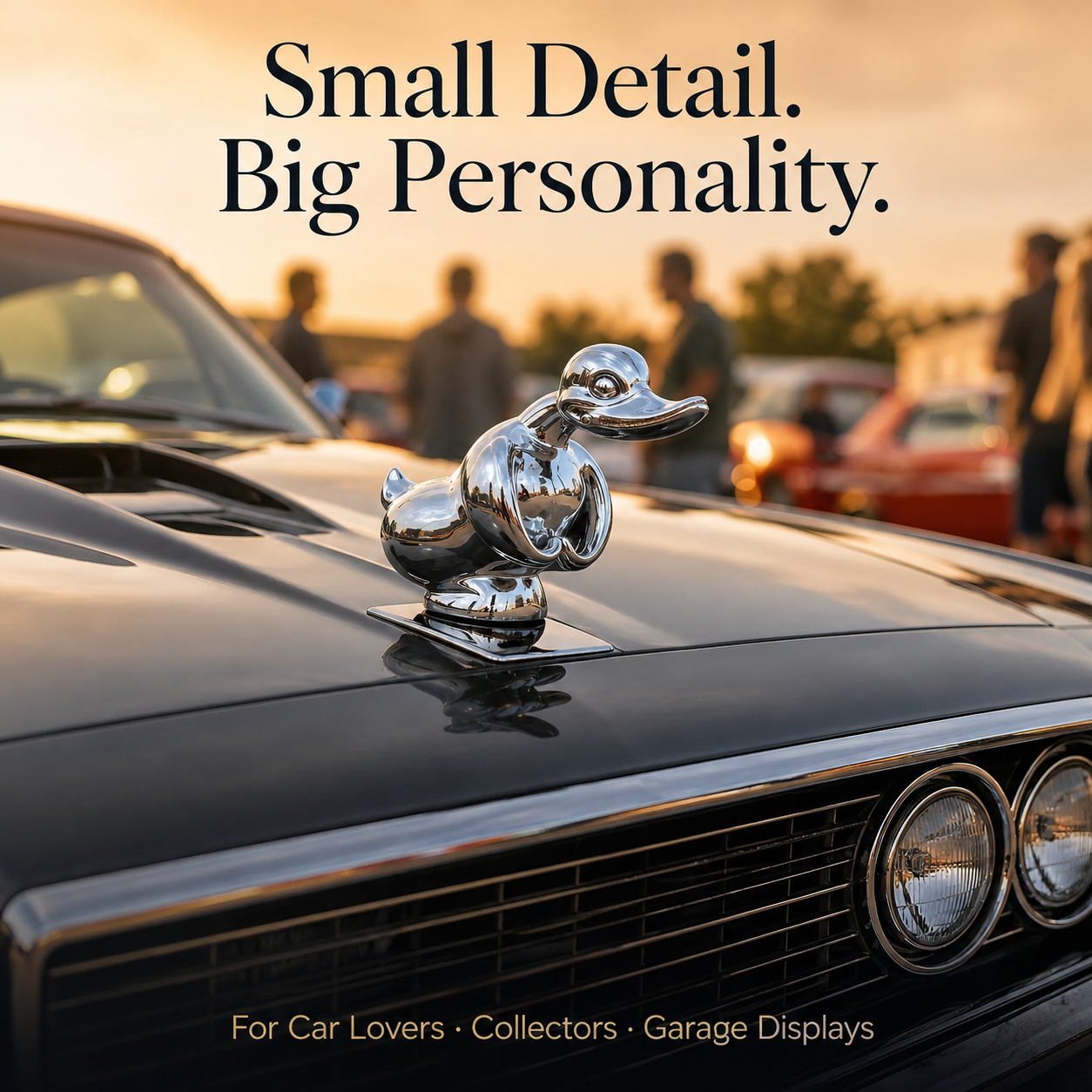 Chrome Angry Duck Hood Ornament – Car & Desk Decor