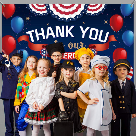 Happy Veterans Day Backdrop Background for Greeting Police Military Army Employees Heroes 71 x 43 Inch