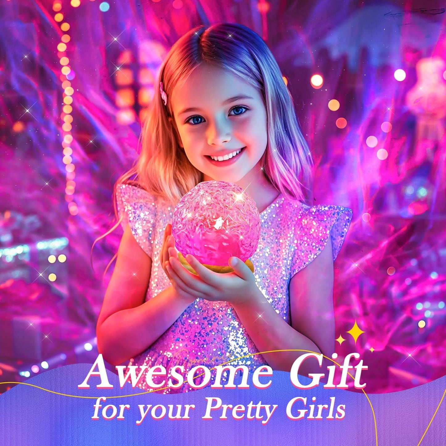 Crystal Mood Projector Lamp with 16 Colors & 3 Light Effects